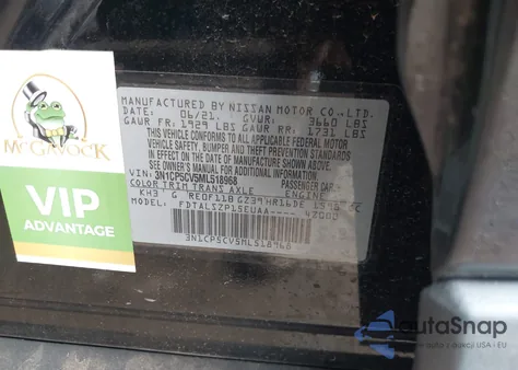 2021 Nissan Kicks Sv Xtronic Cvt from USA, damaged, VIN 3N1CP5CV5ML518968